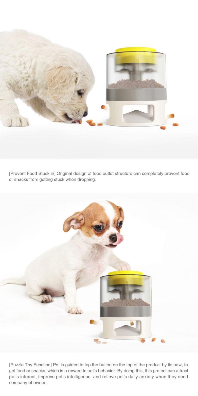 The Dog Interactive Puzzle Toy Button Touches The Slow Feeder