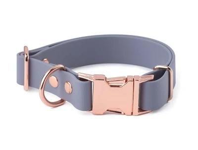 Premium Fashionable Waterproof TPU Pet Collars Silicone Dog Collar with Metallic Buckles
