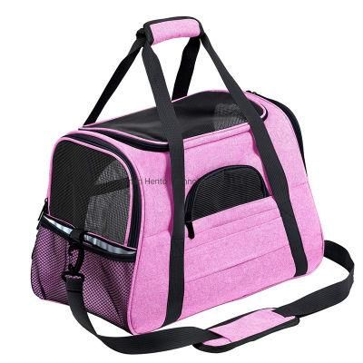 Outdoor Airline Approved Pet Handbag Dog Carriers Large Space Puppy Tote Cat Carrier