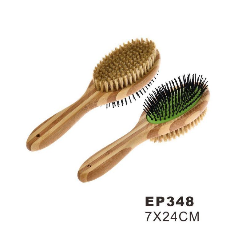 Pet Brush Bamboo Silicone Massage Bath Brush Washing Massage Grooming Comb for Dog Cat