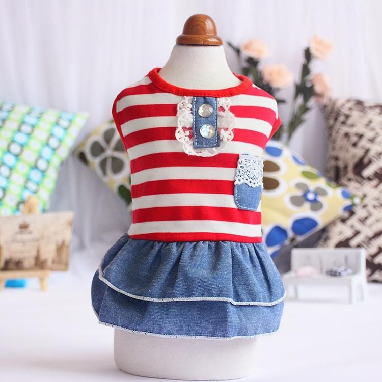 Source Manufacturers Hot Sale New Arrival Dog Skirt Sweet Puppy Denim Princess Dress Dog Clothes