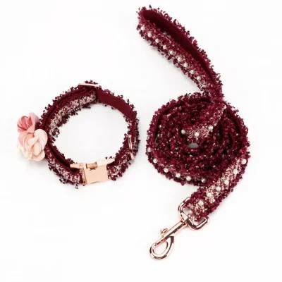 Whosale Custom Pear Decoration Dog Collar with Lace