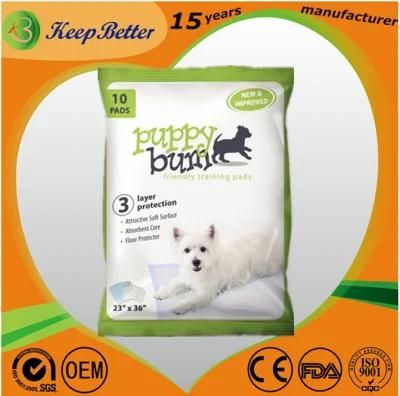 Multi Layer Protection Attractive Soft Surface Absorbent Core Floor Protector Puppy Bum Friendly Training Pads Disposable