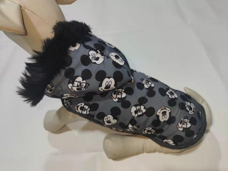 Fashion Designer Dog Clothes Dog Hoodie with Fake Fur Cap