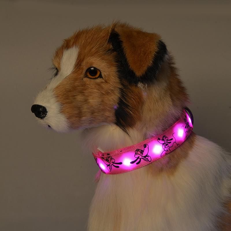Nylon Camouflage Night Safety LED Flashing Pet Dog Necklace Collar Pet Supply