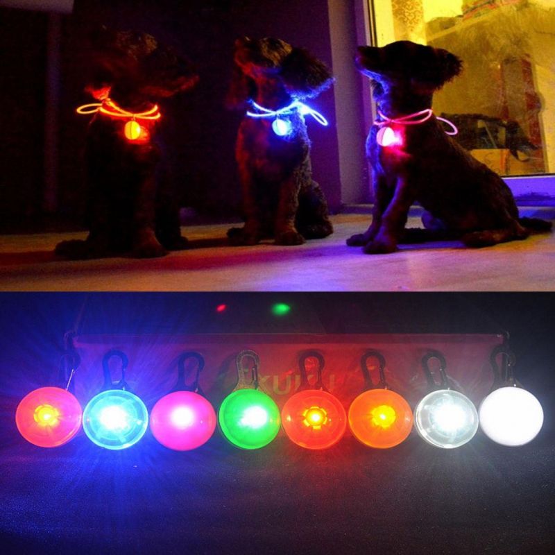 LED Light up Round Pet Dog Pendant Luminous Pendant Flash Dog Jewelry