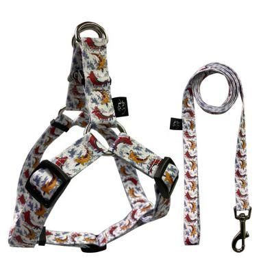2021 Latest Desirable Adjustable Polyester Pet Dog Harness and Leashes Set