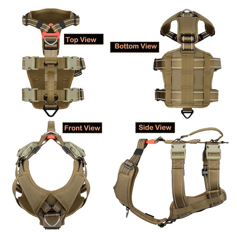6 Adjustment Points Reflective Tactical Dog Strap Harness Mobility Vest with Lift Handle
