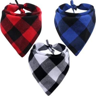 Bandana Plaid Reversible Triangle Bibs Scarf Accessories for Dogs Cats Pets