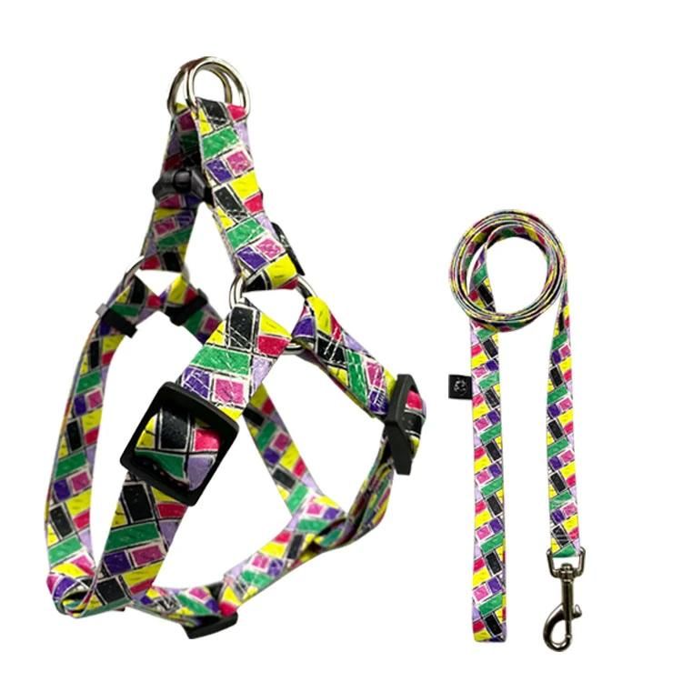 Hot Selling Factory Wholesale Custom Logo Nylon Dog Collar and Leash Harness Set