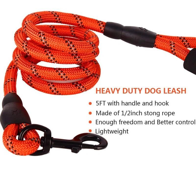 Reflective Durable Dog Leash Nylon Leashes Medium Large Dogs Collar Leashes Lead Rope