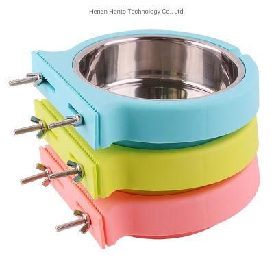 High Quality Plastic Bowl Included Stainless Steel Bowl Hanging Cage Pet Bowl Feeder