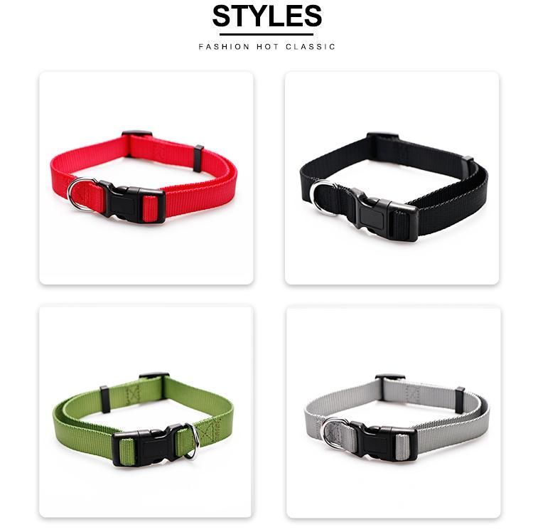 Wholesale Personalized OEM Wide Adjustable Pet Neck Nylon Custom Dog Collars
