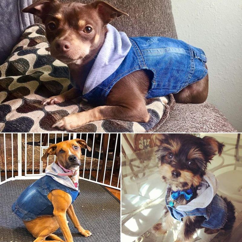 Pet Denim Coat Dog Jeans Jacket Doggie Vest