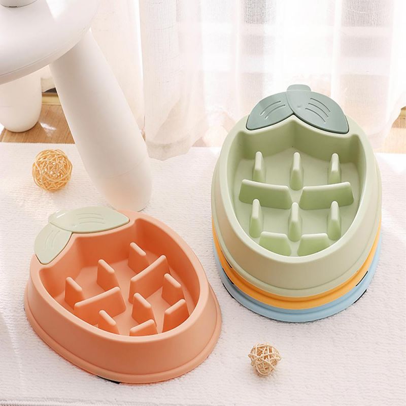 Plastic Pet Slow Food Bowls for Cats and Dogs