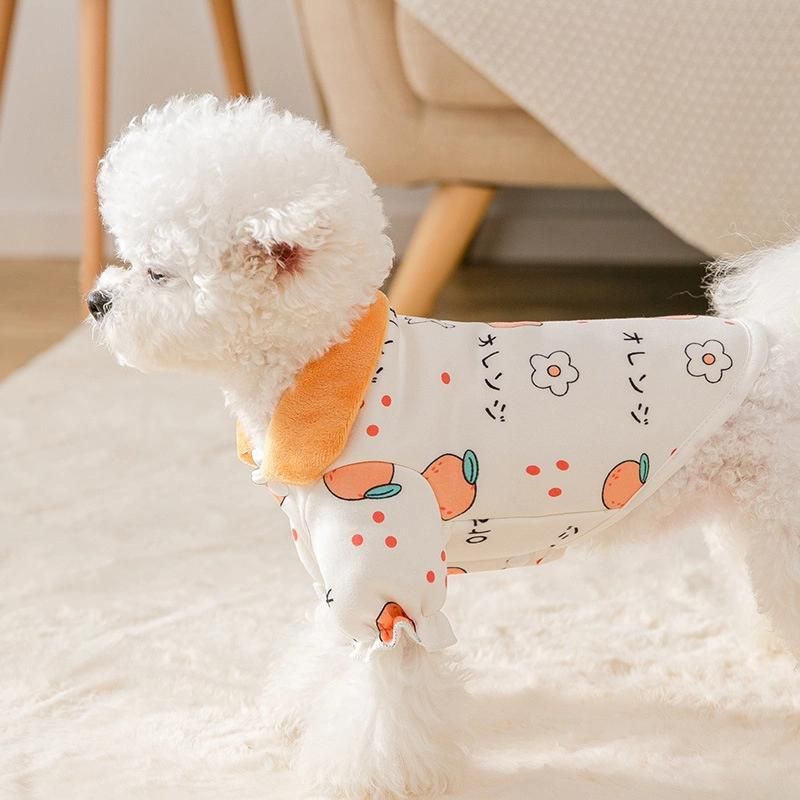 New Hit Color Fruit Print Sweater Small and Medium-Sized Dog Two-Legged Pet Clothes Wholesale