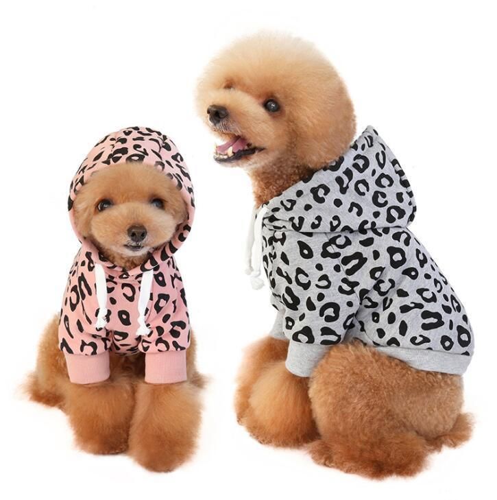 Fashion Leopard Print Fleece Dog Hoodie