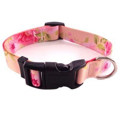 Factory Hot Selling Pink Rose Pet Dog Collar, Fresh Series