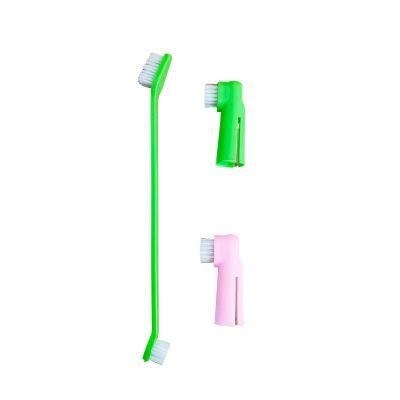 Pet Beauty Toothbrush Dog Cat Dental Stone Cleaning Kit Health Tooth Toothpaste for Dogs Pet Dental Care Kit Green