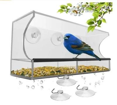 Window Bird Feeder with Strong Suction Cups and Seed Tray