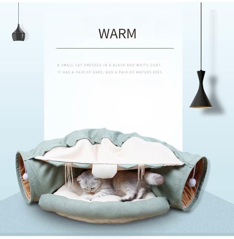 New Design Tent Shape Foldable Multi-Color Modern Pet Tunnel Cat Bed