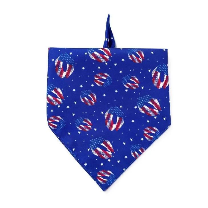 USA Flag Dog Bandanas Large American Flags Scarfs for Big Medium Small Dogs, Pets Bib