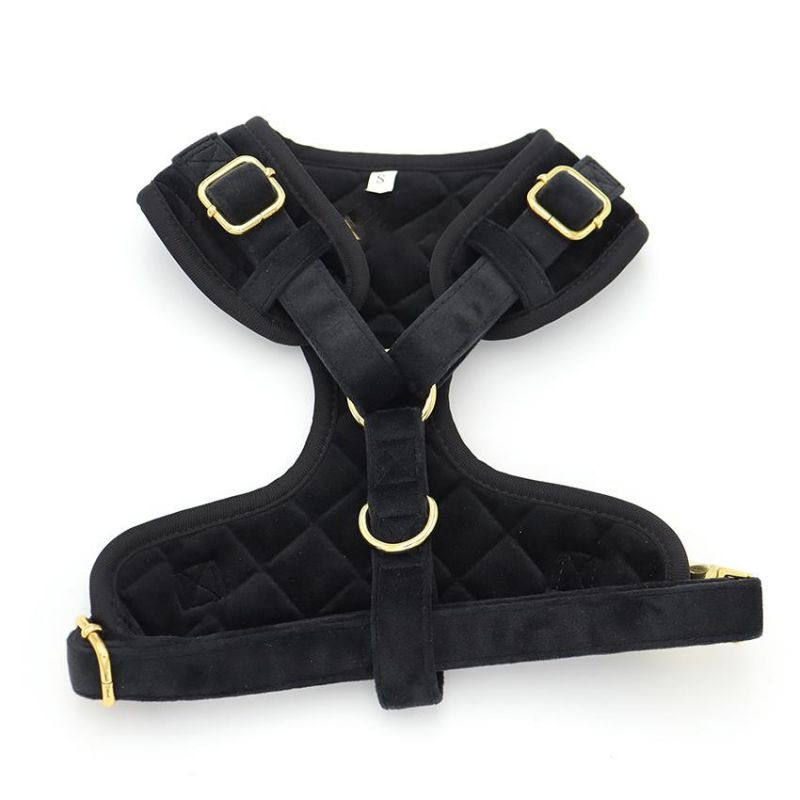 Luxury Pets Accessories Premium Metal Buckle Vest Dog Harness Quilted Pet Harness with Bow Tie