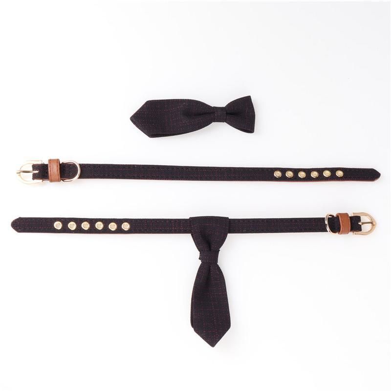 British Pet Tie PU Dog Tie Collar Dog Cat Collar Supplies