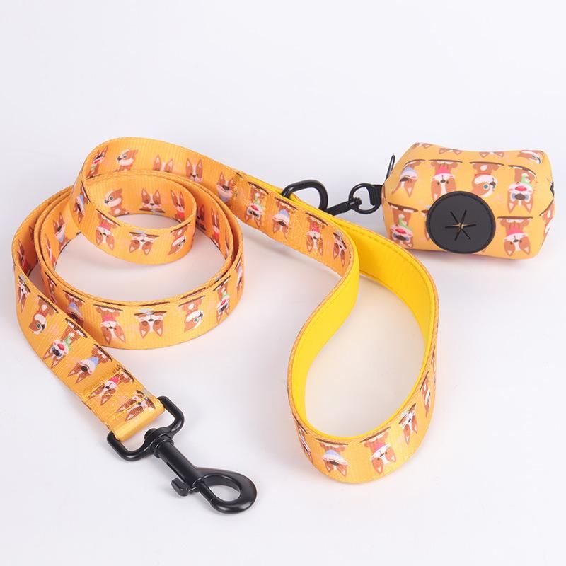 New Design Polyester Pet Lovely Dog Harness Leash Set with Bowtie Collar Bandana and Poop Bag/Popular