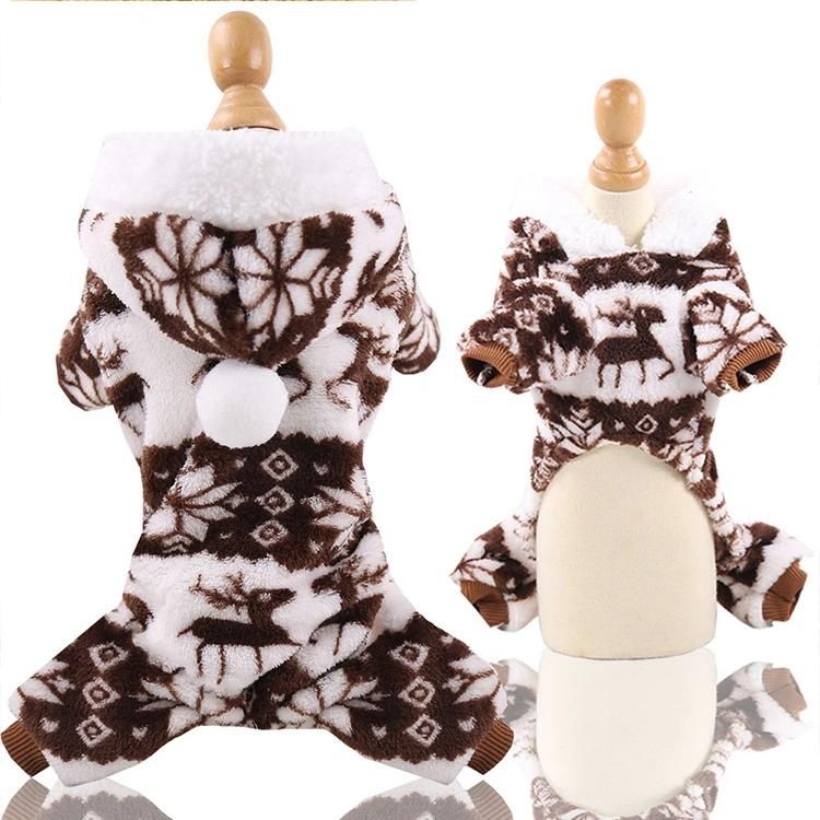 Autumn and Winter New Coral Plush Pet Clothes Dog Clothes Cat Clothes Four Foot Plush Teddy
