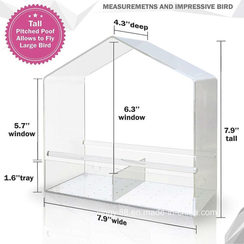 Yyb Wholesale Creative High Quality Clear Acrylic Bird House