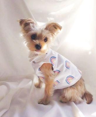 2022 New Lightweight Rainbow Dog Clothes Rainbow Puppy Clothes Dog Rain Coat Waterproof Rainbows Dog Raincoat with Hood