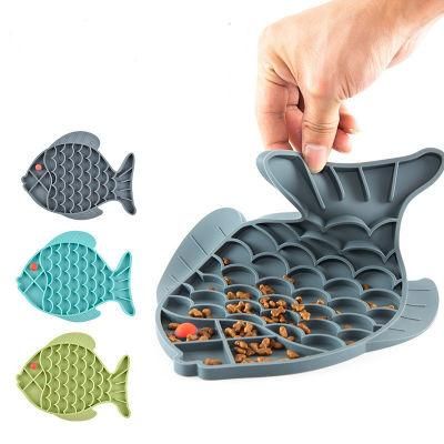 Silicone Dog Food Plate Lick Mat Dog Fish Crab Shape Dog Mat Heathy Slow Dog Lick Mat