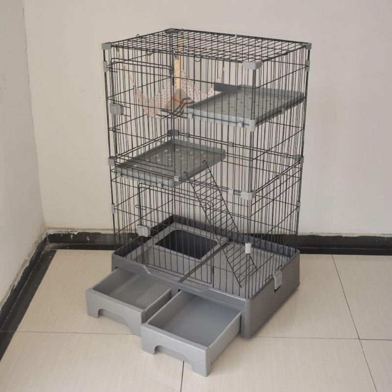 Customize OEM ODM Playpen Metal Wire Cat Home Cages with Drawer