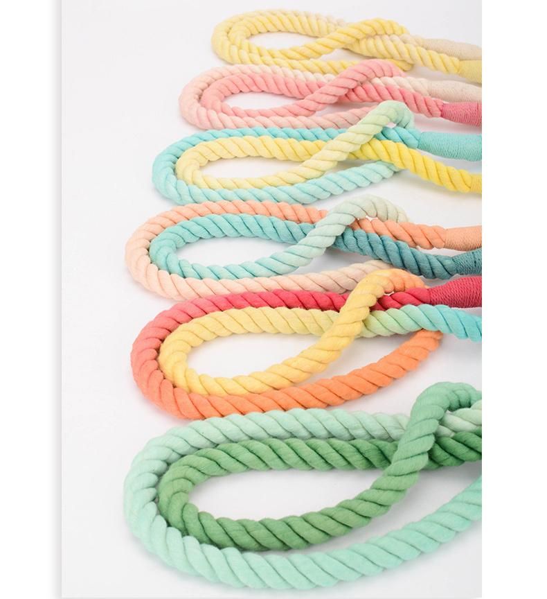 Dog Accessories Cotton Ombre Rope Dog Lead Soft Cotton Leash Rope Dog Lead, Rope Leash