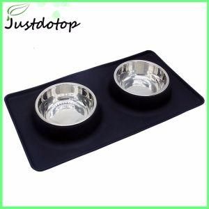 Dog Bowls with No Spill Non-Skid Silicone Mat Pet Bowl for Dogs Cats
