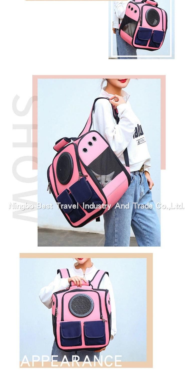 Wholesale Cat Dog Pet Cage House Bed Products Supply Shoulder Portable Folding Transparent Window Capsule Space Pet Bag