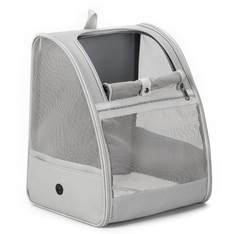 Pet Backpack Carrier Collapsible Buckle Support with Safety Straps for Small Catdog