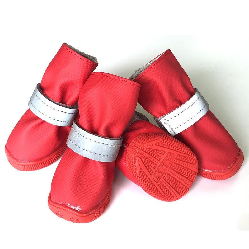 Waterproof Dog Shoes Small Dog Anti-Slip Rain Boots with Reflective Straps and Keep Warm Paw Protector for Dogs Walking Outdoor