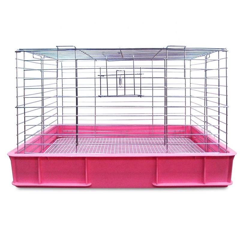 Rabbit Cage Metal Pet Rabbit Hutch Portable Small Animal House Poultry Carriers