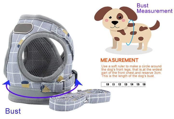 Breathable Cloth Mesh Dog Pet Harness Lead Training Jogging Wear Leash Harness Set