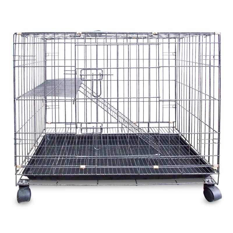 Hot Sale Good Quality Folding Iron Animal Pet Cat Cage with Two Doors