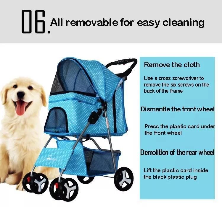 Wholesale 3 Wheels Pet Stroller Puppy Dog Carrier Detachable Pet Stroller for Dogs