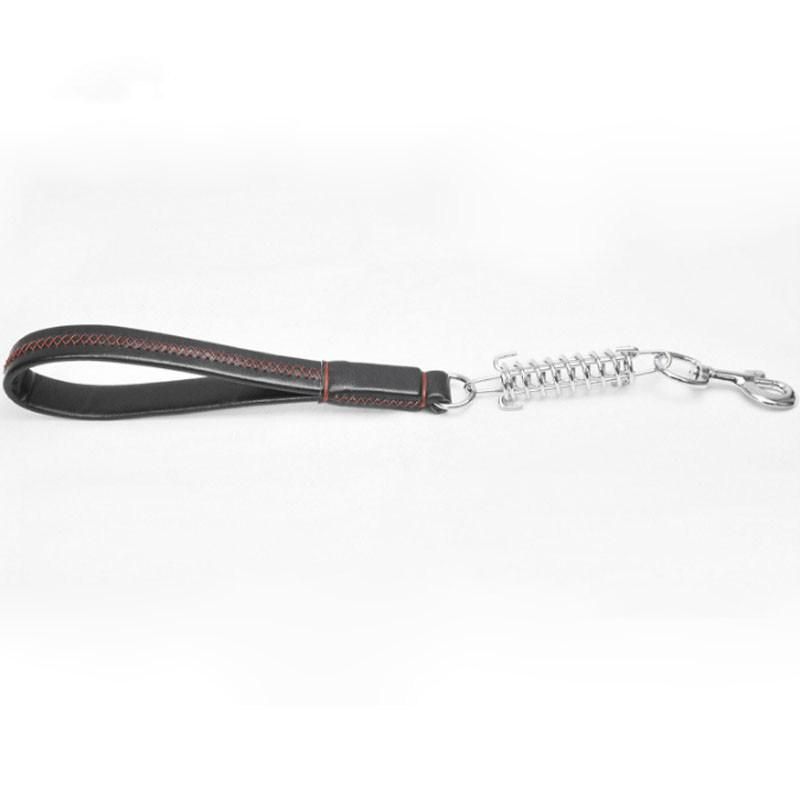 Full Grain Leather Short Bungee Buffer Large Dog Leash