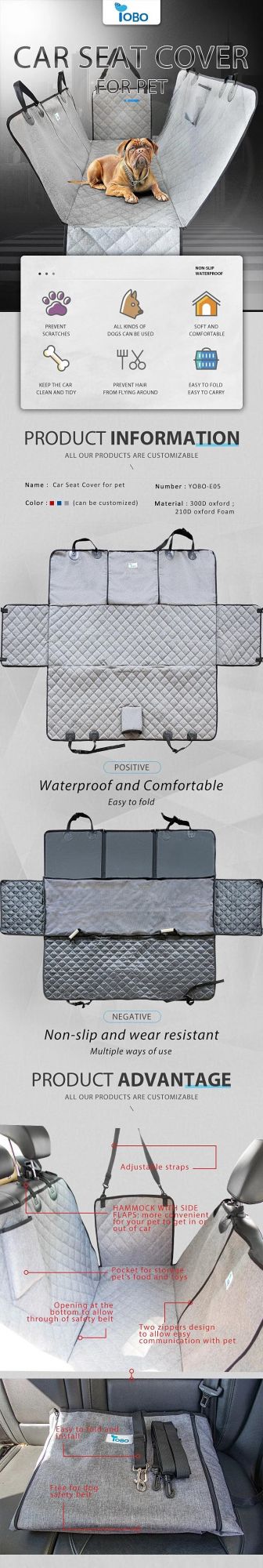 Portable Foldable Waterproof Car Pet Seat Cover Pet Hammock