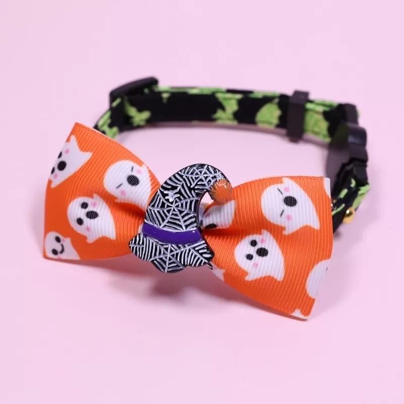 Wholesale Halloween Kitten Puppy Pet Accessories Dog Collar Cat Pet Bow Ties Bells