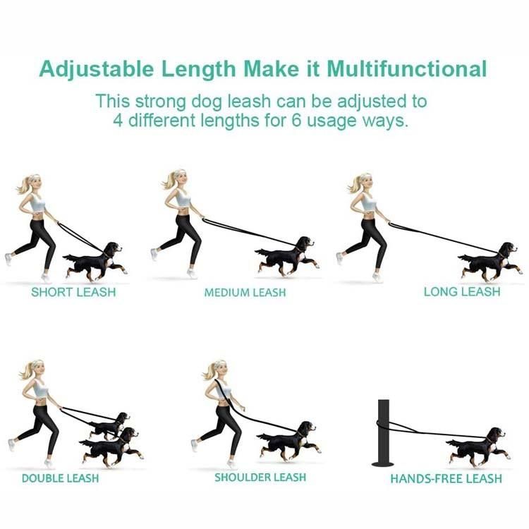 Training Lead Dog Lead Heavy Duty No Pull Dog Leash Training Agility Lead for Training, Play, Walking, Camping or Backyard Multifunction Double Clip 2 Triggers