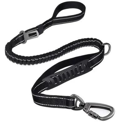 Durable Tactical Traffic Handle Training Reflective Nylon Bungee Dog Leash