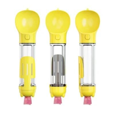 500ml 300ml Plastic Metal with Poop Bag Dispenser and Scoop Dog Travel Pet Water Bottle