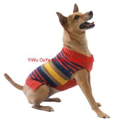 OEM-ODM Sweater Knitted Acrylic Stripe Dog Accessories Apparel Pet Clothes